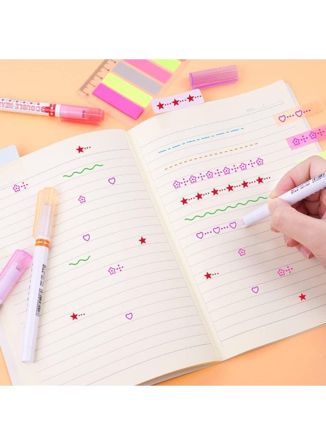 Curve Roller Highlighter Pen Set 12 Pieces | Fluorescent Decorative Pattern Pens with Rotating Roller Tips for Creative Journaling, Bullet Journal, Study Notes, Planners, Scrapbooking and Office Use | Non Toxic Quick Dry Ink for Students, Teachers, and Stationery Lovers - Image 2